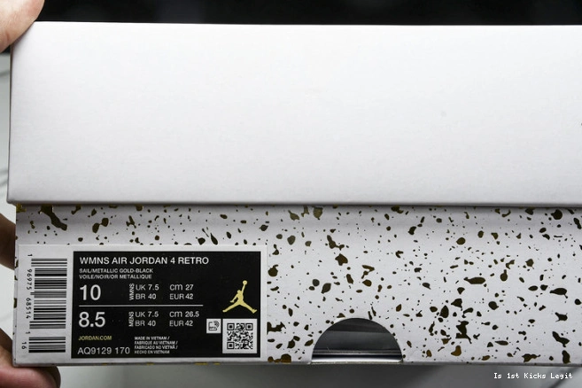 AQ9129-170 Gold 4 Retro Metallic Jordan 0705